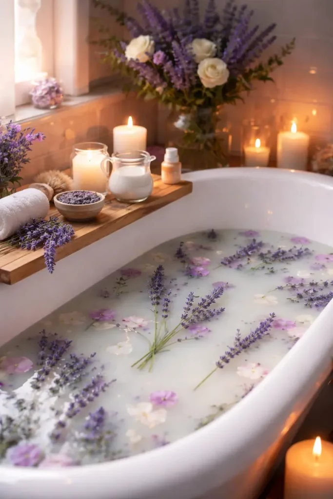 How to make a relaxing lavender milk bath
