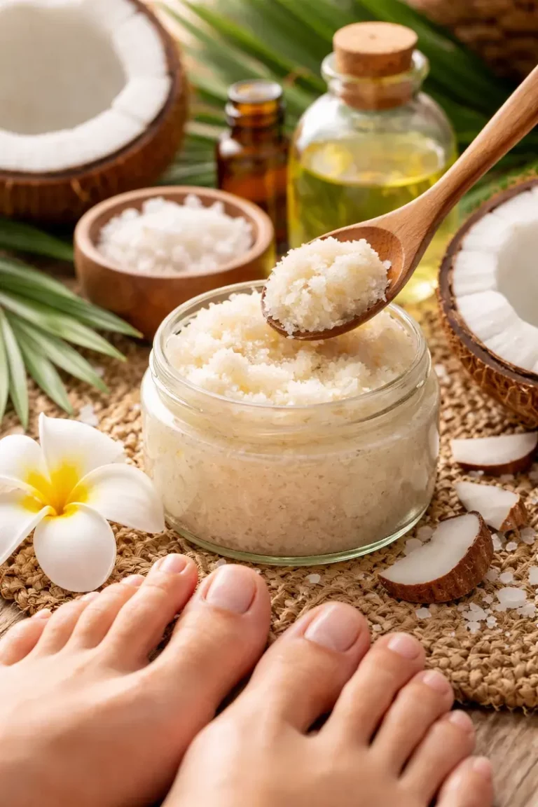 Coconut oil foot scrub