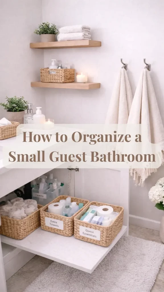 Organize small guest bathroom